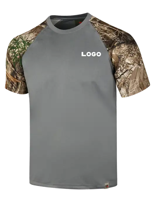 Russell Outdoors Medium Grey/Realtree Edge Camo Colorblock Performance T-Shirt w/Logo
