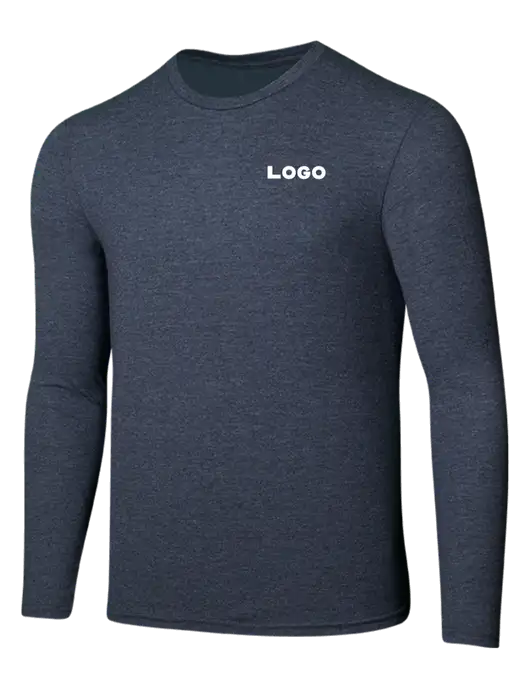 Seriously Soft Heathered Navy Long Sleeve T-Shirt w/Logo