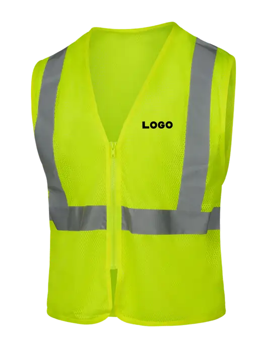 CornerStone Safety Yellow ANSI 107 Class 2 Economy Mesh Zippered Vest w/Logo