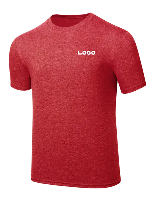 Simply Soft Red Frost 4.5oz  Poly/Combed Ring Spun Cotton T-Shirt w/Logo