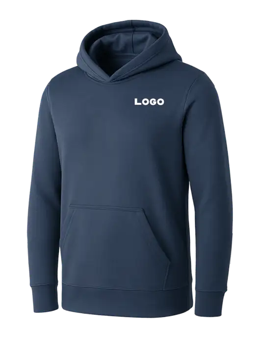 Womens Navy Core Fleece Pullover Hooded Sweatshirt w/Logo