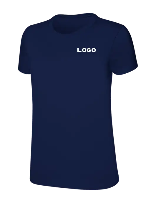 Womens Ring Spun Navy 4.5 oz T-Shirt w/Logo