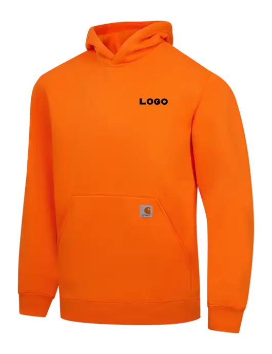 Carhartt Neon Orange Midweight Hooded Sweatshirt w/Logo