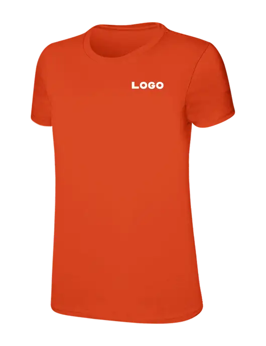 Womens Ring Spun Orange 4.5 oz T-Shirt w/Logo