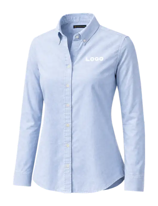 Brooks Brothers Womens Casual Light Blue Oxford Cloth Shirt w/Logo