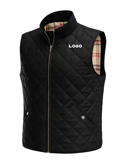 Brooks Brothers Black Quilted Vest w/Logo