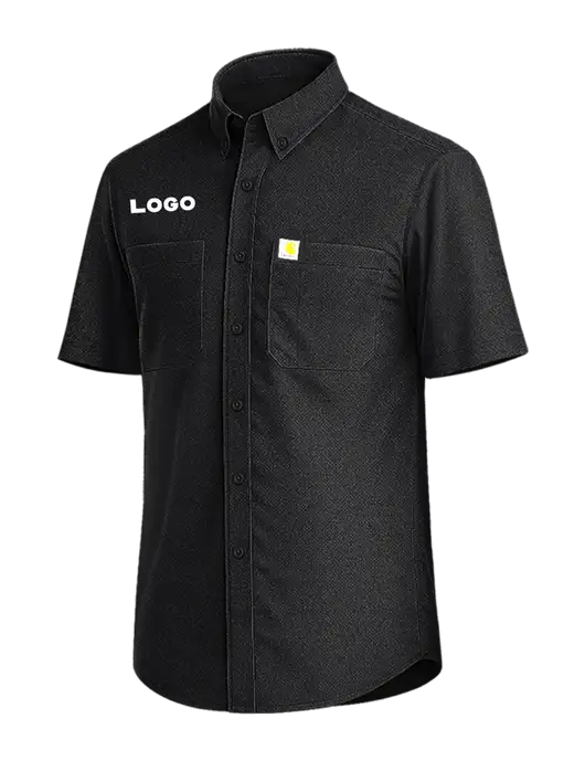 Carhartt Force Sun Defender Black Short Sleeve Shirt  w/Logo