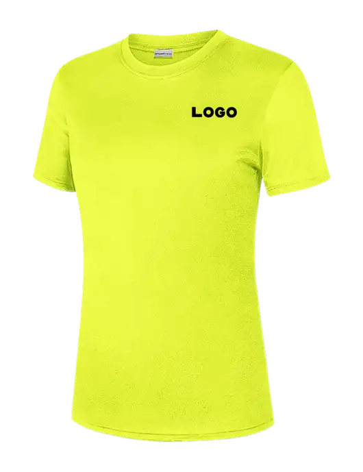 Womens Safety Yellow PosiCharge Competitor Tee w/Logo