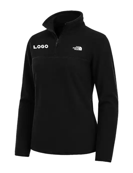 The North Face Womens Black Glacier 1/4-Zip Fleece w/Logo