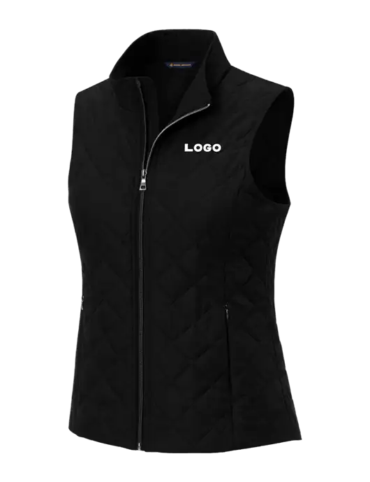 Brooks Brothers Womens Black Quilted Vest w/Logo