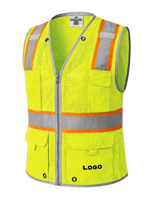 Kishigo Safety Yellow Premium Brilliant Series Heavy-Duty Class 2 Vest w/Logo