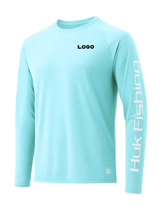 HUK Very Light Sapphire LoPro Pursuit Long Sleeve T-Shirt w/Logo