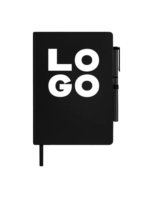 Soft Touch Black Journal and Gel Pen Combo w/Logo