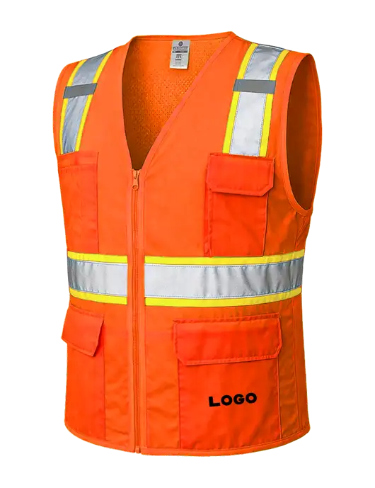 Kishigo Safety Orange Ultra-Cool Solid Front Vest with Mesh Back w/Logo