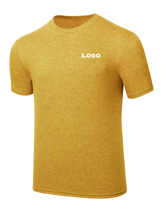 Simply Soft Yellow Gold Heathered 4.5oz Poly/Combed Ring Spun Cotton T-Shirt
 w/Logo