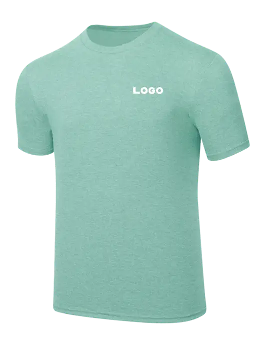 Simply Soft Heathered Sage 4.5oz  Poly/Combed Ring Spun Cotton T-Shirt w/Logo