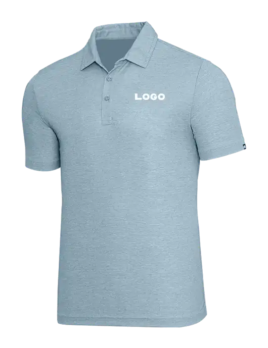 TravisMathew Light Blue Heather Oceanside Polo w/Logo