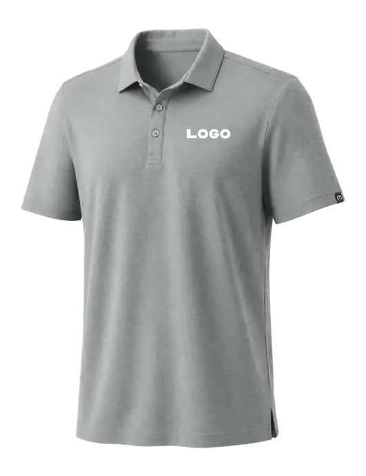 TravisMathew Medium Grey Heather Coto Performance Polo w/Logo