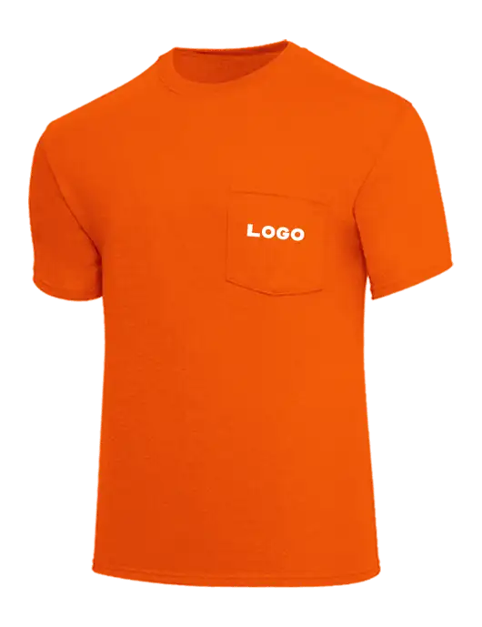 Core Blend Safety Orange Pocket T-Shirt w/Logo