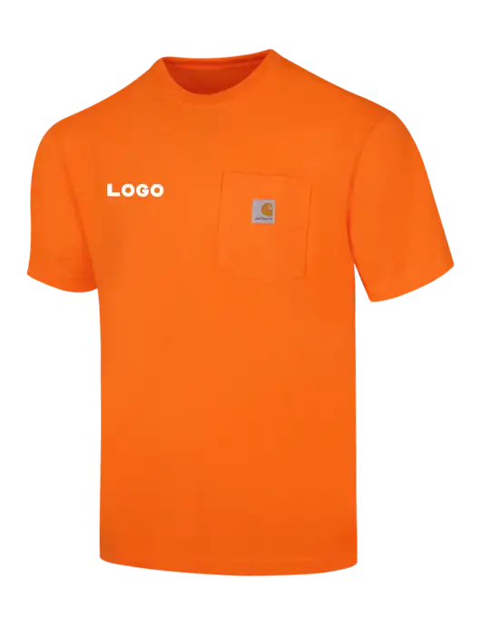 Carhartt Loose Fit Workwear Dark Orange Short Sleeve Pocket T-Shirt w/Logo