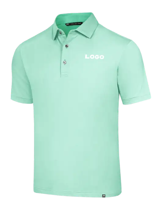 TravisMathew Very Light Green Glenview Solid Polo w/Logo